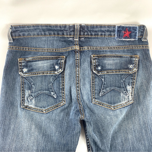 People’s Liberation flap star pocket  jeans  flare sz 32 - Picture 5 of 12